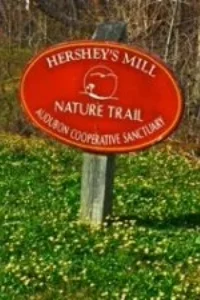 Hershey's Mill nature trail sign